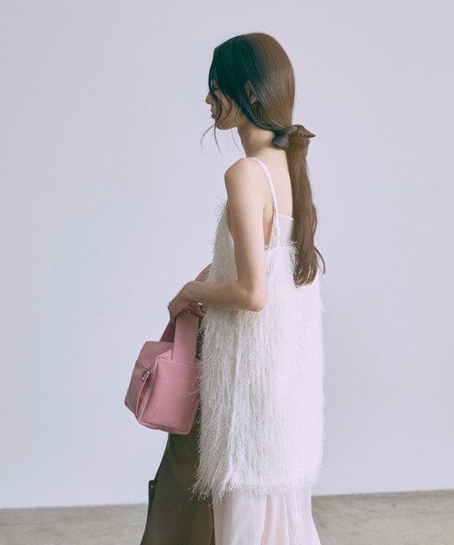 EN NEUME(エンノイム)の「Fringe Tunic Camisole Dress(ワンピース・レディース・アイボリー/ブラック・FREE)」の6枚目の写真