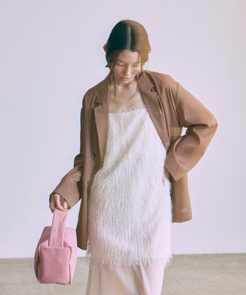 EN NEUME(エンノイム)の「Fringe Tunic Camisole Dress(ワンピース・レディース・アイボリー/ブラック・FREE)」の7枚目の写真
