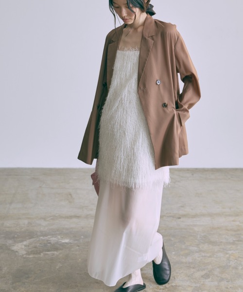 EN NEUME(エンノイム)の「Fringe Tunic Camisole Dress(ワンピース・レディース・アイボリー/ブラック・FREE)」の8枚目の写真