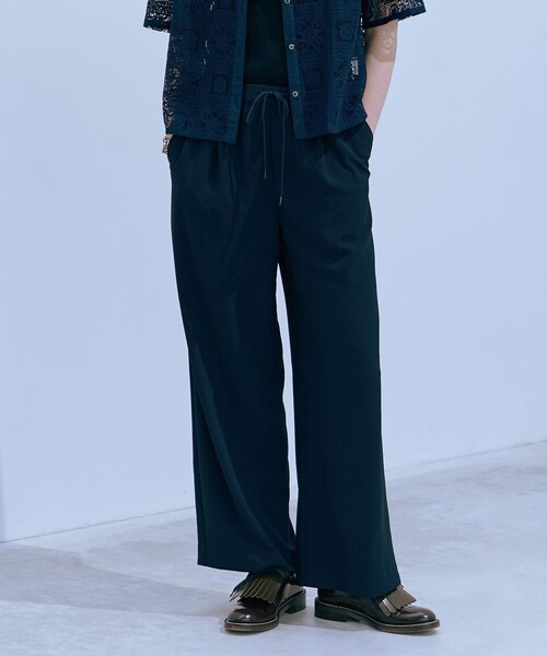 J.PRESS(ジェイプレス)の「【洗える・接触冷感・吸水速乾】Lightジョーゼット ワイド パンツ(その他パンツ・レディース・ネイビー系/ダークブラウン系/ベージュ系・7/9/11)」の3枚目の写真