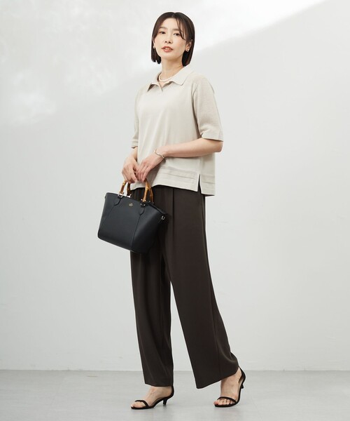 J.PRESS(ジェイプレス)の「【洗える・接触冷感・吸水速乾】Lightジョーゼット ワイド パンツ(その他パンツ・レディース・ネイビー系/ダークブラウン系/ベージュ系・7/9/11)」の22枚目の写真