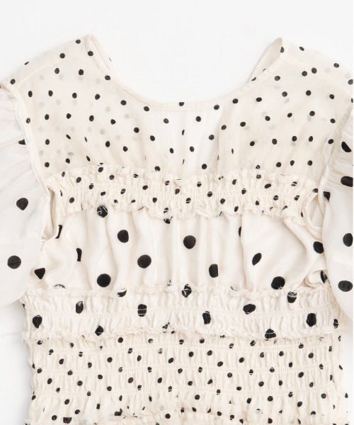 MAISON SPECIAL（メゾンスペシャル）の「2way Sleeve Dot Ruffle Blouse/2WAYスリーブドットフリルブラウス【MAISON SPECIAL/メゾンスペシャル】（シャツ/ブラウス・レディース・マルチ・FREE）」の2枚目の写真