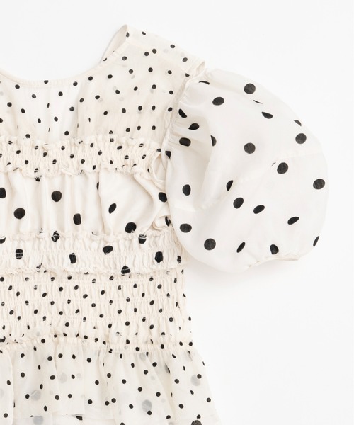 サ*チ様 完売品　2way Sleeve Dot Ruffle Blouse 2way Sleeve Dot Ruffle Blouse/2WAYスリーブドットフリル