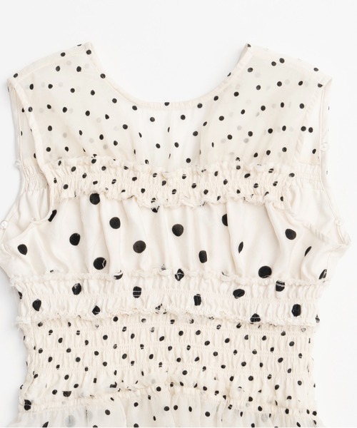 サ*チ様 完売品　2way Sleeve Dot Ruffle Blouse 2way Sleeve Dot Ruffle Blouse/2WAYスリーブドットフリル