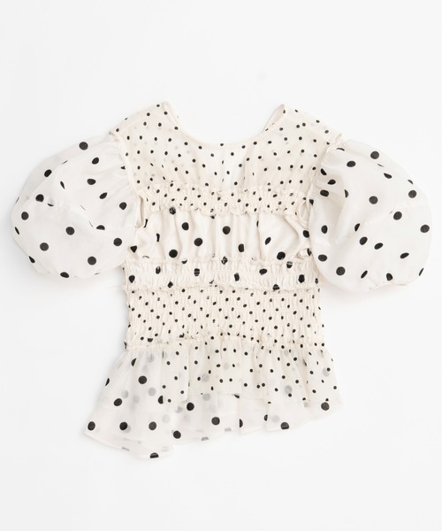 サ*チ様 完売品　2way Sleeve Dot Ruffle Blouse 2way Sleeve Dot Ruffle Blouse/2WAYスリーブドットフリル