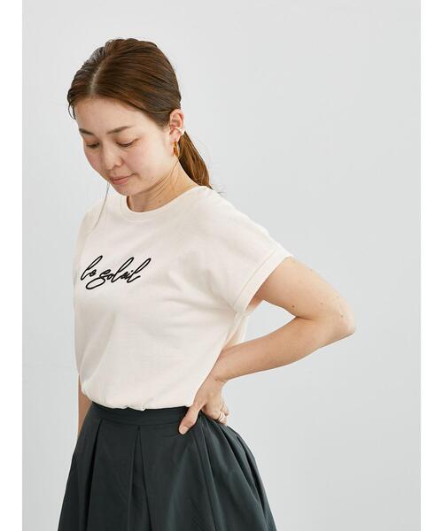 Lugnoncure（ルノンキュール）の「フロント刺繍Tシャツ（Tシャツ/カットソー・レディース・ブラック/ピンク/オフホワイト・F）」の11枚目の写真
