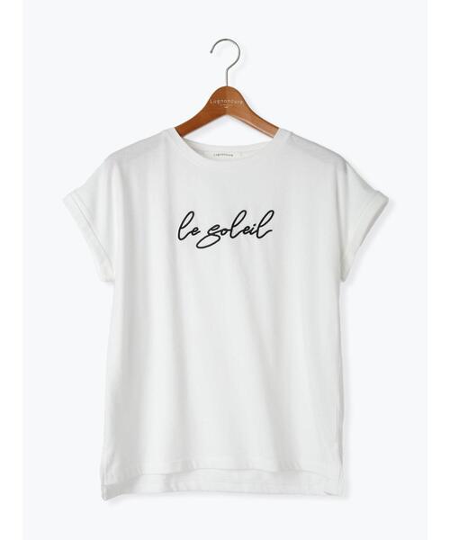 Lugnoncure（ルノンキュール）の「フロント刺繍Tシャツ（Tシャツ/カットソー・レディース・ブラック/ピンク/オフホワイト・F）」の13枚目の写真