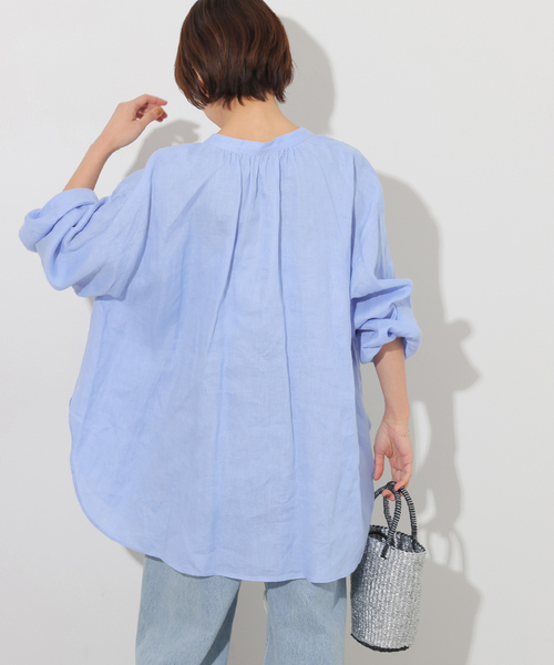 JOURNAL STANDARD relume(ジャーナルスタンダード レリューム)の「カラーリネンギャザーブラウス(シャツ/ブラウス・レディース・ブルー系その他/ホワイト・FREE)」の18枚目の写真