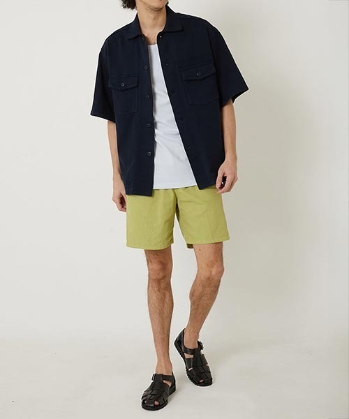 BLUE BLUE（ブルーブルー）の「スーパーヘビーテンジク ショートスリーブ ミリタリーシャツ（シャツ/ブラウス・メンズ・オフホワイト/オリーブ/ネイビー・SMALL/LARGE/MEDIUM）」の4枚目の写真