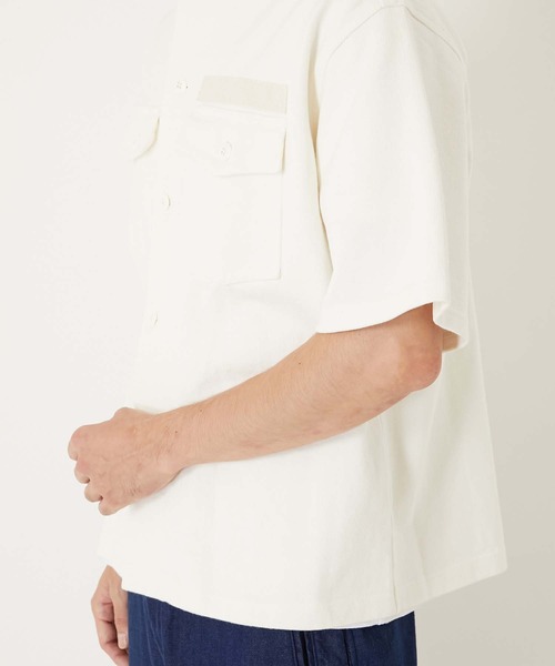 BLUE BLUE（ブルーブルー）の「スーパーヘビーテンジク ショートスリーブ ミリタリーシャツ（シャツ/ブラウス・メンズ・オフホワイト/オリーブ/ネイビー・SMALL/LARGE/MEDIUM）」の10枚目の写真