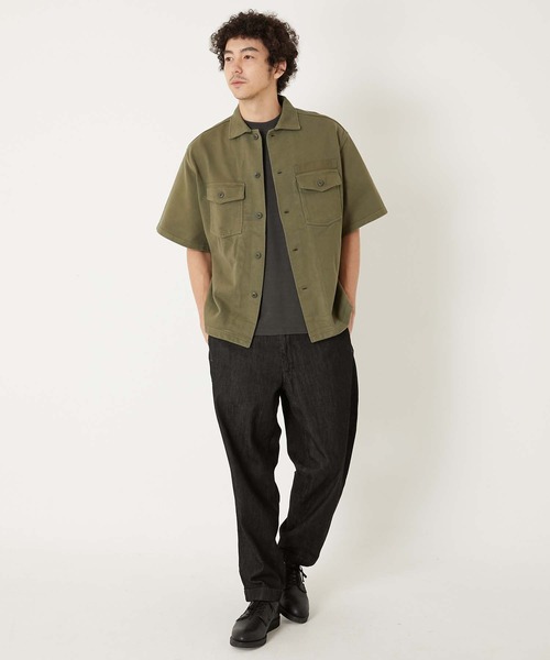 BLUE BLUE（ブルーブルー）の「スーパーヘビーテンジク ショートスリーブ ミリタリーシャツ（シャツ/ブラウス・メンズ・オフホワイト/オリーブ/ネイビー・SMALL/LARGE/MEDIUM）」の19枚目の写真
