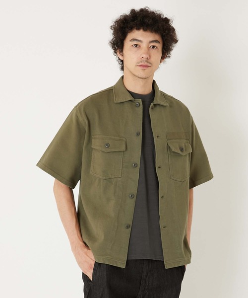 BLUE BLUE（ブルーブルー）の「スーパーヘビーテンジク ショートスリーブ ミリタリーシャツ（シャツ/ブラウス・メンズ・オフホワイト/オリーブ/ネイビー・SMALL/LARGE/MEDIUM）」の13枚目の写真