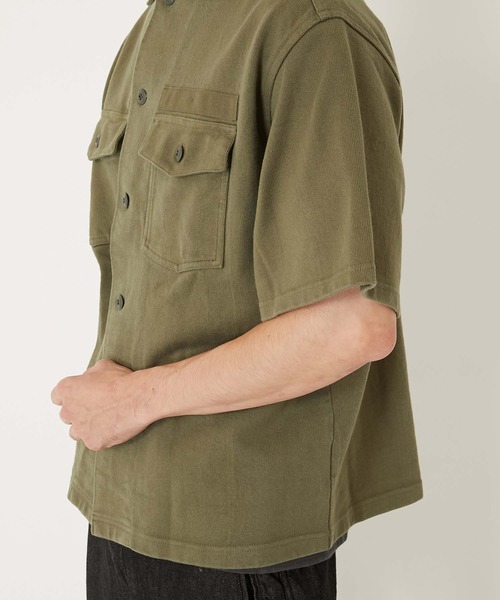 BLUE BLUE（ブルーブルー）の「スーパーヘビーテンジク ショートスリーブ ミリタリーシャツ（シャツ/ブラウス・メンズ・オフホワイト/オリーブ/ネイビー・SMALL/LARGE/MEDIUM）」の17枚目の写真