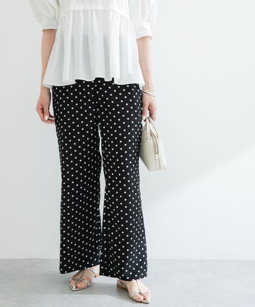 F by ROSSO（エフバイロッソ）の「F by ROSSO　ドットプリントパンツ（その他パンツ・レディース・ブラック・36/38）」の2枚目の写真