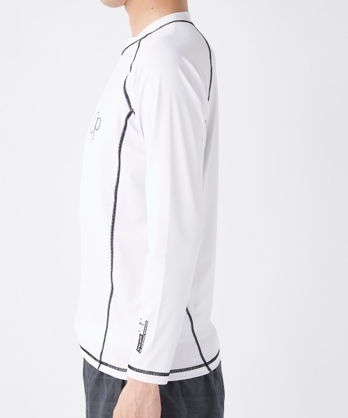 Ocean Pacific（オーシャンパシフィック）の「【OP:オーピー】長袖ラッシュガード　水着　フロントジップ　UVケア（ラッシュガード・メンズ・ブラック/ネイビー/ホワイト・LARGE/MEDIUM/X-LARGE/XX-LARGE）」の6枚目の写真