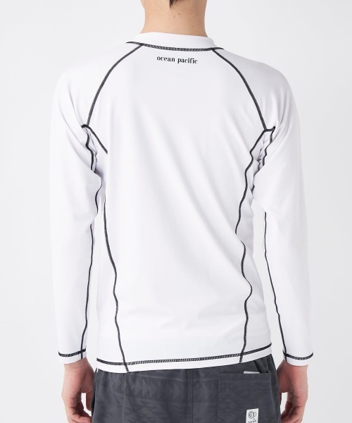 Ocean Pacific（オーシャンパシフィック）の「【OP:オーピー】長袖ラッシュガード　水着　フロントジップ　UVケア（ラッシュガード・メンズ・ブラック/ネイビー/ホワイト・LARGE/MEDIUM/X-LARGE/XX-LARGE）」の7枚目の写真