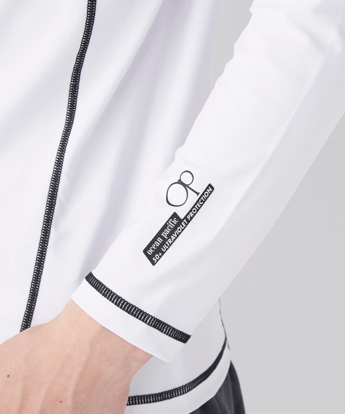 Ocean Pacific（オーシャンパシフィック）の「【OP:オーピー】長袖ラッシュガード　水着　フロントジップ　UVケア（ラッシュガード・メンズ・ブラック/ネイビー/ホワイト・LARGE/MEDIUM/X-LARGE/XX-LARGE）」の9枚目の写真