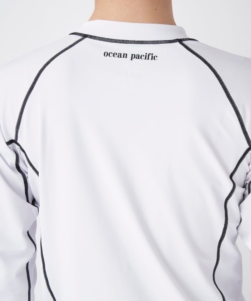 Ocean Pacific（オーシャンパシフィック）の「【OP:オーピー】長袖ラッシュガード　水着　フロントジップ　UVケア（ラッシュガード・メンズ・ブラック/ネイビー/ホワイト・LARGE/MEDIUM/X-LARGE/XX-LARGE）」の10枚目の写真