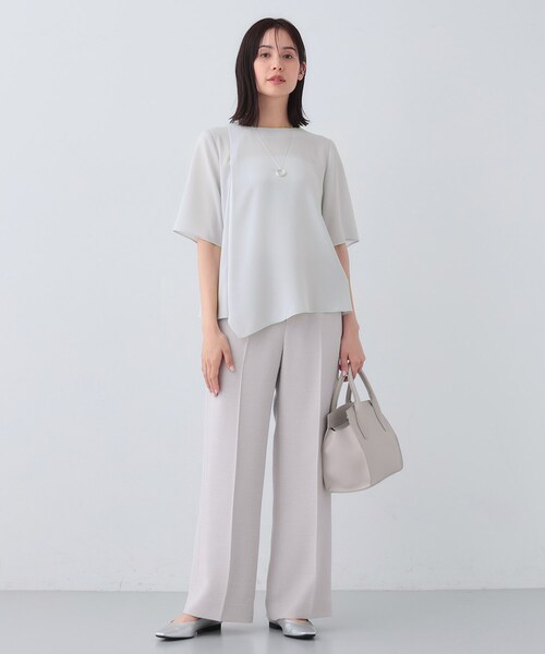 INDIVI（インディヴィ）の「【日本製／トリアセテート混】アシメライン