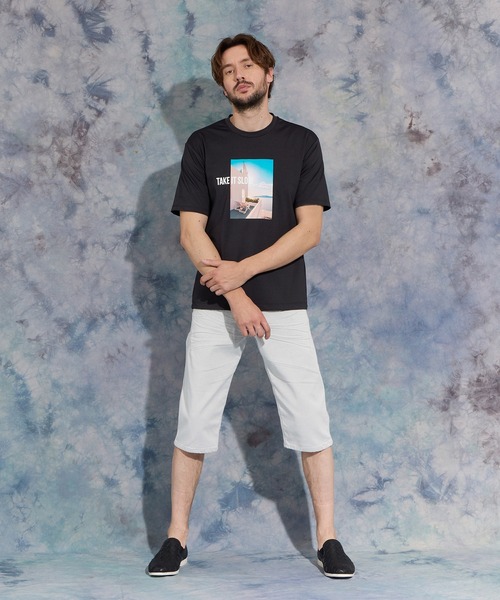 HIDEAWAYS NICOLE(ハイダウェイニコル)の「アラカルトプリントクルーネック半袖Tシャツ(Tシャツ/カットソー・メンズ・ブラック/オフホワイト/ミント・MEDIUM/LARGE/X-LARGE)」の5枚目の写真