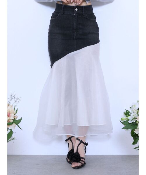 アシンメトリーマーメイドデニムスカート