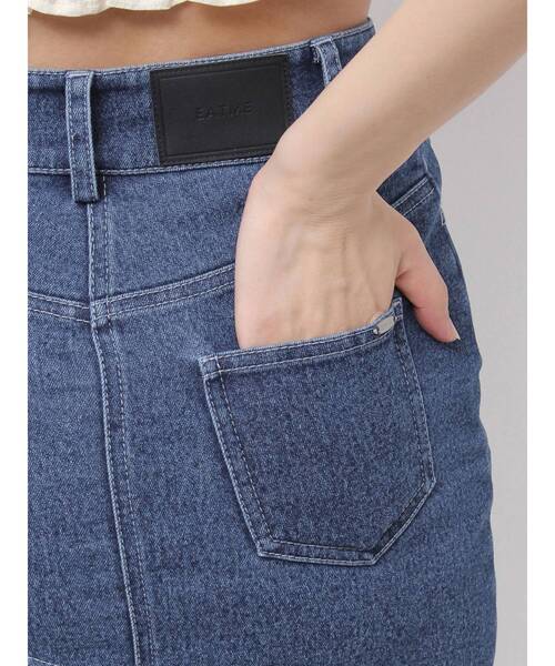 EATME（イートミー）の「アシンメトリーマーメイドデニムスカート（デニムスカート・レディース・ブルー/ライトブルー/ブラック・MEDIUM/SMALL）」の5枚目の写真