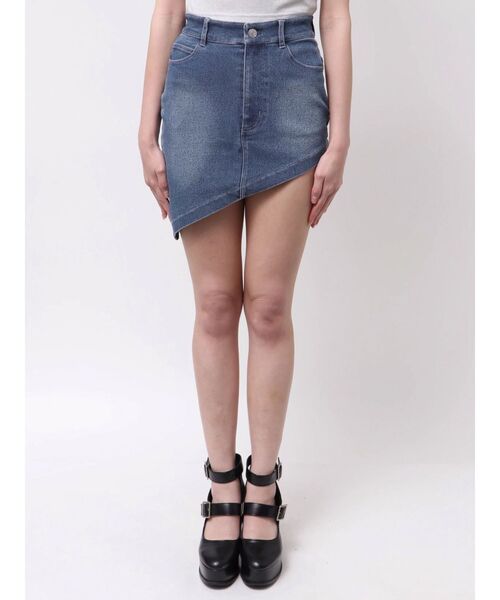 EATME（イートミー）の「アシンメトリーマーメイドデニムスカート（デニムスカート・レディース・ブルー/ライトブルー/ブラック・MEDIUM/SMALL）」の10枚目の写真