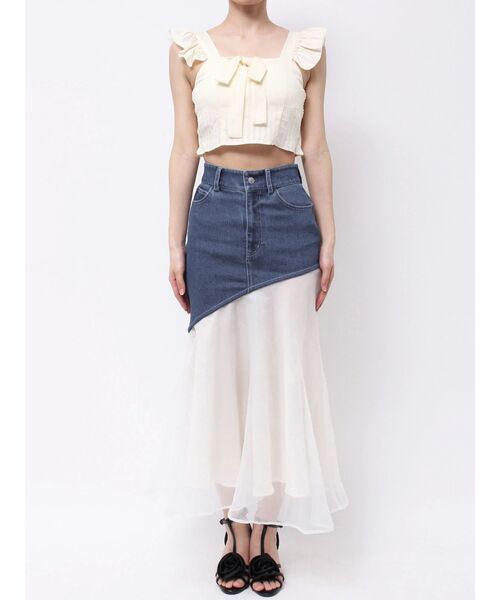 EATME(イートミー)の「アシンメトリーマーメイドデニムスカート(デニムスカート・レディース・ブラック/ブルー/ライトブルー・SMALL/MEDIUM)」の4枚目の写真