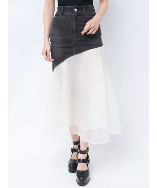 EATME(イートミー)の「アシンメトリーマーメイドデニムスカート(デニムスカート・レディース・ブラック/ブルー/ライトブルー・SMALL/MEDIUM)」の8枚目の写真