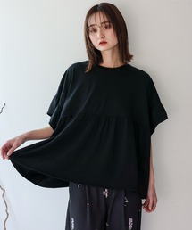 VitaFelice | フリル袖ペプラムトップス フリルTシャツ カットソー(Tシャツ/カットソー)