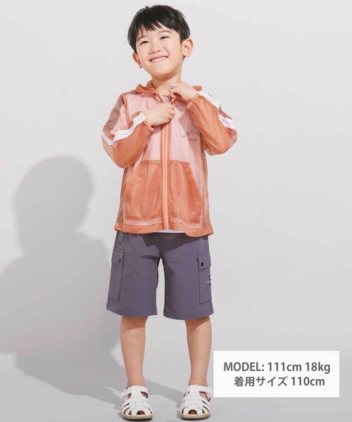 BeBe(ベベ)の「リップストップカーゴハーフパンツ(90~160cm)(カーゴパンツ・キッズ・オレンジ/グレー・150cm/140cm/130cm)」の3枚目の写真