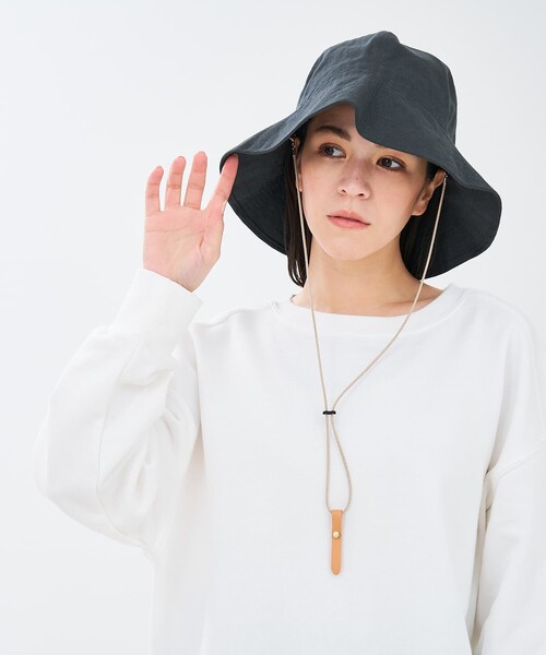 Nine Tailor(ナインテイラー)の「【Nine Tailor/ナインテーラー】 Canna Hat リネンハット(ハット・レディース・チャコールグレー/ベージュ/ラベンダー/モスグリーン/ブラック・フリー)」の12枚目の写真