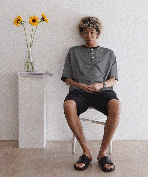 Healthknit(ヘルスニット)の「Healthknit NARROW BORDER JERSEY Side Slit (#51044)(Tシャツ/カットソー・メンズ・ブラック系その他・MEDIUM/LARGE/X-LARGE)」の4枚目の写真
