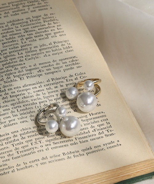 colleca la(コレカラ)の「大粒パールフォークリング(リング・レディース・シルバー/ゴールド・FREE)」の6枚目の写真