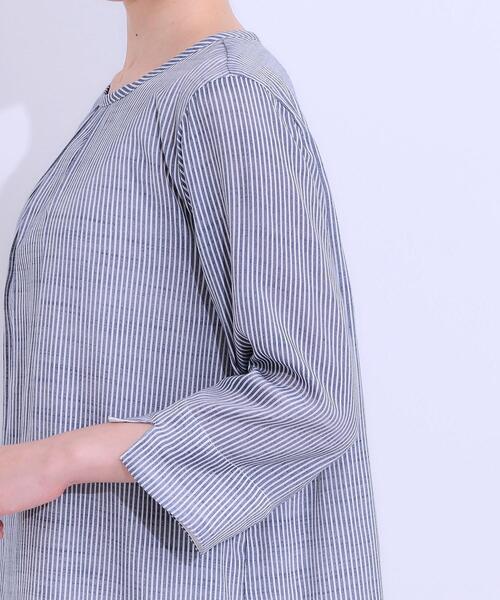 SHOO・LA・RUE(シューラルー)の「◆【洗える/S-LL】一枚でサマ見え お袖折り返し 裾レイヤードトップス(Tシャツ/カットソー・レディース・ネイビー/ブルー/ホワイト系5/ネイビー系2・01/02/03/04)」の10枚目の写真