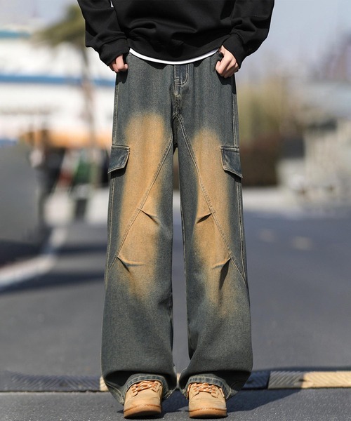 aimoha(アイモハ)の「カーゴワイドデニムパンツ(デニムパンツ・メンズ・ライトブルー/ブラック/グレー/ベージュ/ネイビー・X-LARGE/LARGE/MEDIUM)」の5枚目の写真