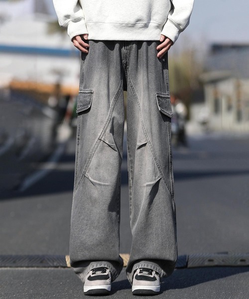 aimoha(アイモハ)の「カーゴワイドデニムパンツ(デニムパンツ・メンズ・ライトブルー/ブラック/グレー/ベージュ/ネイビー・X-LARGE/LARGE/MEDIUM)」の20枚目の写真