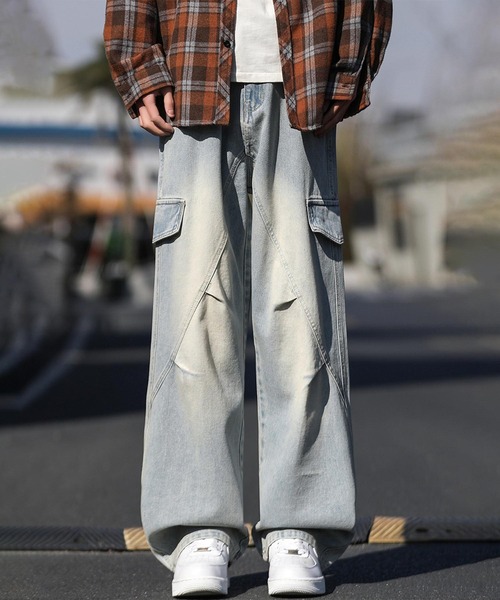 aimoha(アイモハ)の「カーゴワイドデニムパンツ(デニムパンツ・メンズ・ライトブルー/ブラック/グレー/ベージュ/ネイビー・X-LARGE/LARGE/MEDIUM)」の13枚目の写真