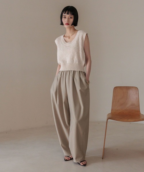 セール】スラブバックボタンベスト 324441（ニット/セーター）｜LOWRYS