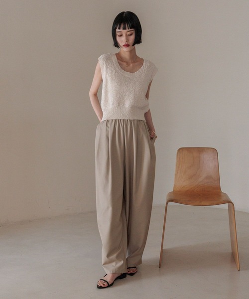 LOWRYS FARM(ローリーズファーム)の「スラブバックボタンベスト 324441(ニット/セーター・レディース・アイボリー/ブラック/レッド/パープル/ブラウン・FREE)」の20枚目の写真