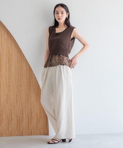 LOWRYS FARM(ローリーズファーム)の「スラブバックボタンベスト 324441(ニット/セーター・レディース・アイボリー/ブラック/レッド/パープル/ブラウン・FREE)」の15枚目の写真