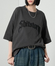 Alfred Alex | 【Alfred Alex】ヴィンテージ加工ピグメントロゴパッチTシャツ(Tシャツ/カットソー)