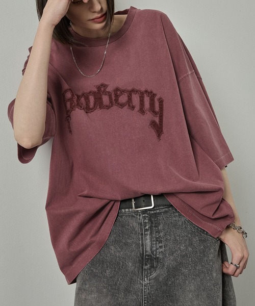 Alfred Alex(アルフレッドアレックス)の「【Alfred Alex】ヴィンテージ加工ピグメントロゴパッチTシャツ(Tシャツ/カットソー・メンズ・グレイッシュブルー/ブラック/ワイン/ダークブラウン/ブラック系/ブルー系・M/L)」の14枚目の写真