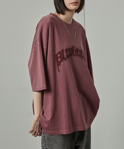 Alfred Alex(アルフレッドアレックス)の「【Alfred Alex】ヴィンテージ加工ピグメントロゴパッチTシャツ(Tシャツ/カットソー・メンズ・グレイッシュブルー/ブラック/ワイン/ダークブラウン/ブラック系/ブルー系・M/L)」の16枚目の写真