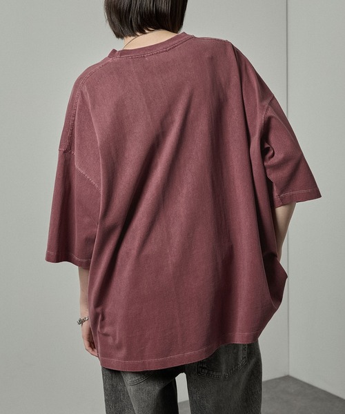 Alfred Alex(アルフレッドアレックス)の「【Alfred Alex】ヴィンテージ加工ピグメントロゴパッチTシャツ(Tシャツ/カットソー・メンズ・グレイッシュブルー/ブラック/ワイン/ダークブラウン/ブラック系/ブルー系・M/L)」の17枚目の写真