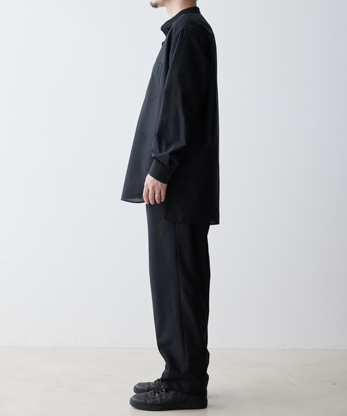 ACT/アクト】超軽量 オーバーサイズ シアー バンドカラーシャツ / 速乾