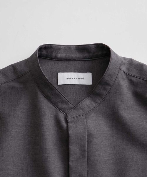 ADAM ET ROPE'(アダムエロペ)の「【ACT/アクト】超軽量 オーバーサイズ シアー バンドカラーシャツ / 速乾 / ストレッチ / イージーケア(シャツ/ブラウス・メンズ・チャコールグレー/ブラック・M/L)」の8枚目の写真