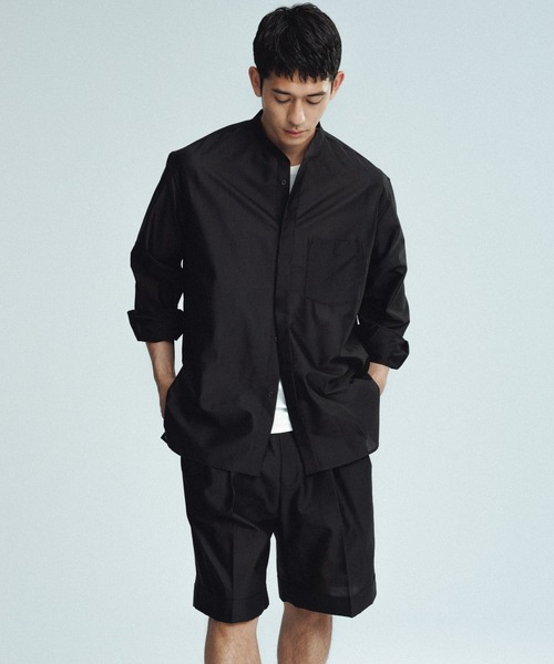 ADAM ET ROPE'(アダムエロペ)の「【ACT/アクト】超軽量 オーバーサイズ シアー バンドカラーシャツ / 速乾 / ストレッチ / イージーケア(シャツ/ブラウス・メンズ・チャコールグレー/ブラック・M/L)」の22枚目の写真