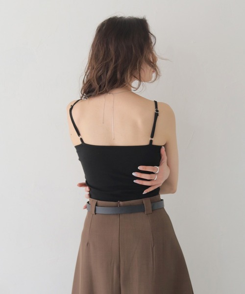 CLEIO（クレイオ）の「【CLEIO】カップインリブニットスクエアキャミソール CUP-IN RIBBED KNIT SQUARE NECK CAMISOLE/737-13674（キャミソール・レディース・ブラック/ホワイト・FREE）」の22枚目の写真