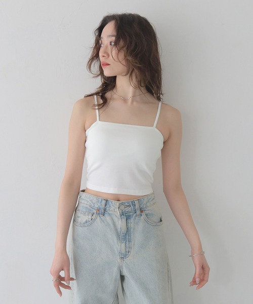 CLEIO（クレイオ）の「【CLEIO】カップインリブニットスクエアキャミソール CUP-IN RIBBED KNIT SQUARE NECK CAMISOLE/737-13674（キャミソール・レディース・ブラック/ホワイト・FREE）」の11枚目の写真